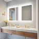Miroir de salle de bain LED - Miroir mural rectangulaire avec éclairage - Anti-buée - 3 couleurs de lumière : 3000K, 4000K, 6000K - IP44 - Montage vertical/horizontal possible - 50x70 cm