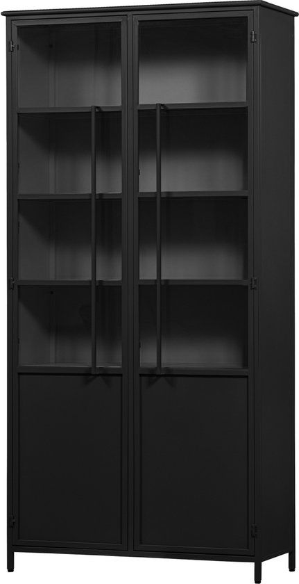 WOOOD Exhibit XL Vitrinekast - Metal - Black - 200x99x44 cm