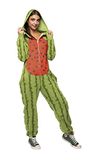 Rubies Watermeloenkostuum voor volwassenen, uniseks, eenheidsmaat, jumpsuit met capuchon