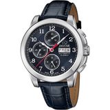 Jaguar J975/3 Polshorloge Chronograaf Automatisch Heren Blauw Leer Saffierglas 10 ATM