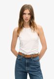 Superdry Tanktop met ruches Dames Vesten Optic UK14-EU42