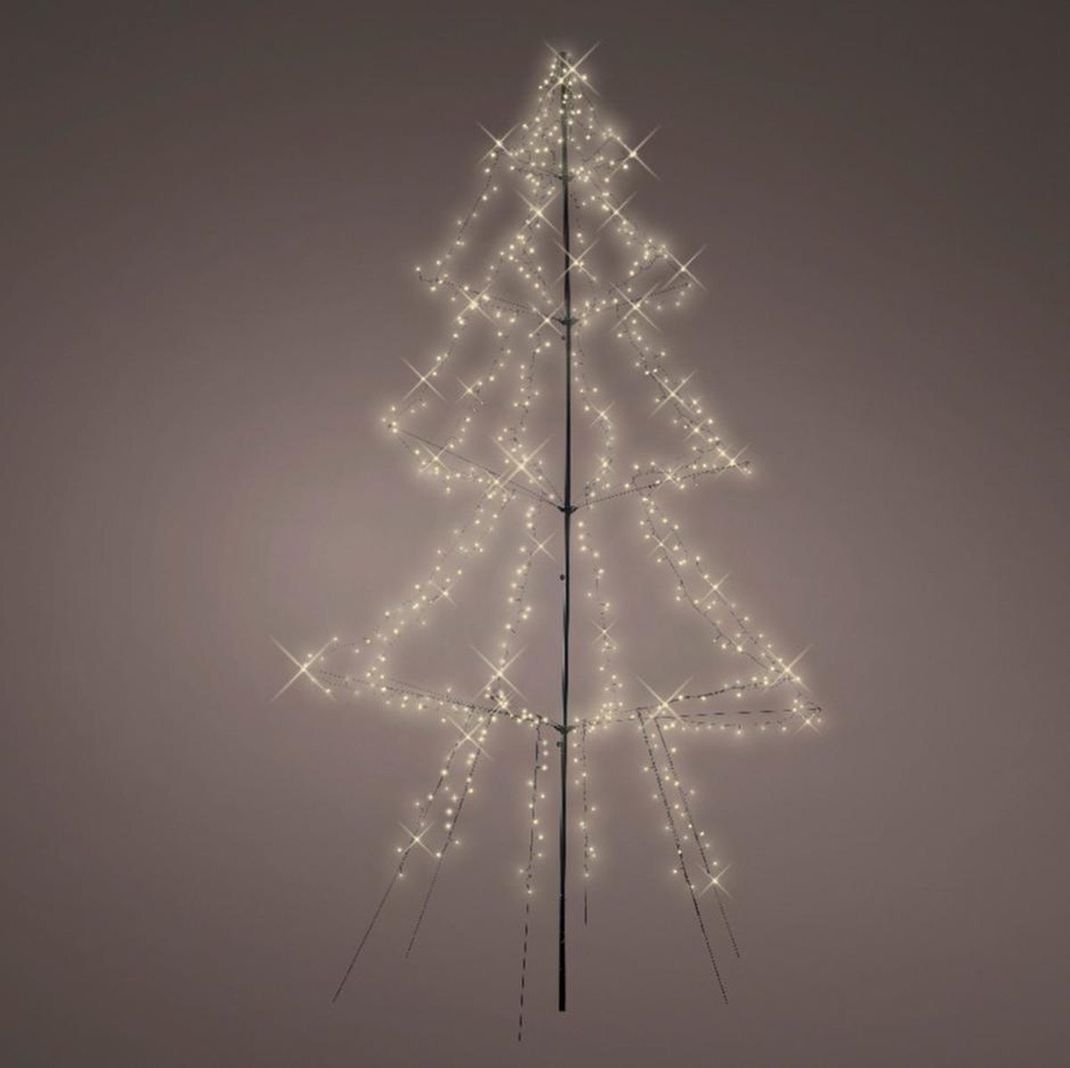 Lumineo Kerstboom vorm - LED warmwit buitenverlichting - vrijstaand - 300cm