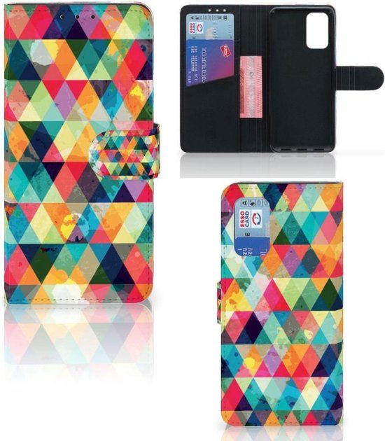 B2Ctelecom Telefoonhoesje met foto Samsung Galaxy A32 4G - Book Case - Multi Geruit
