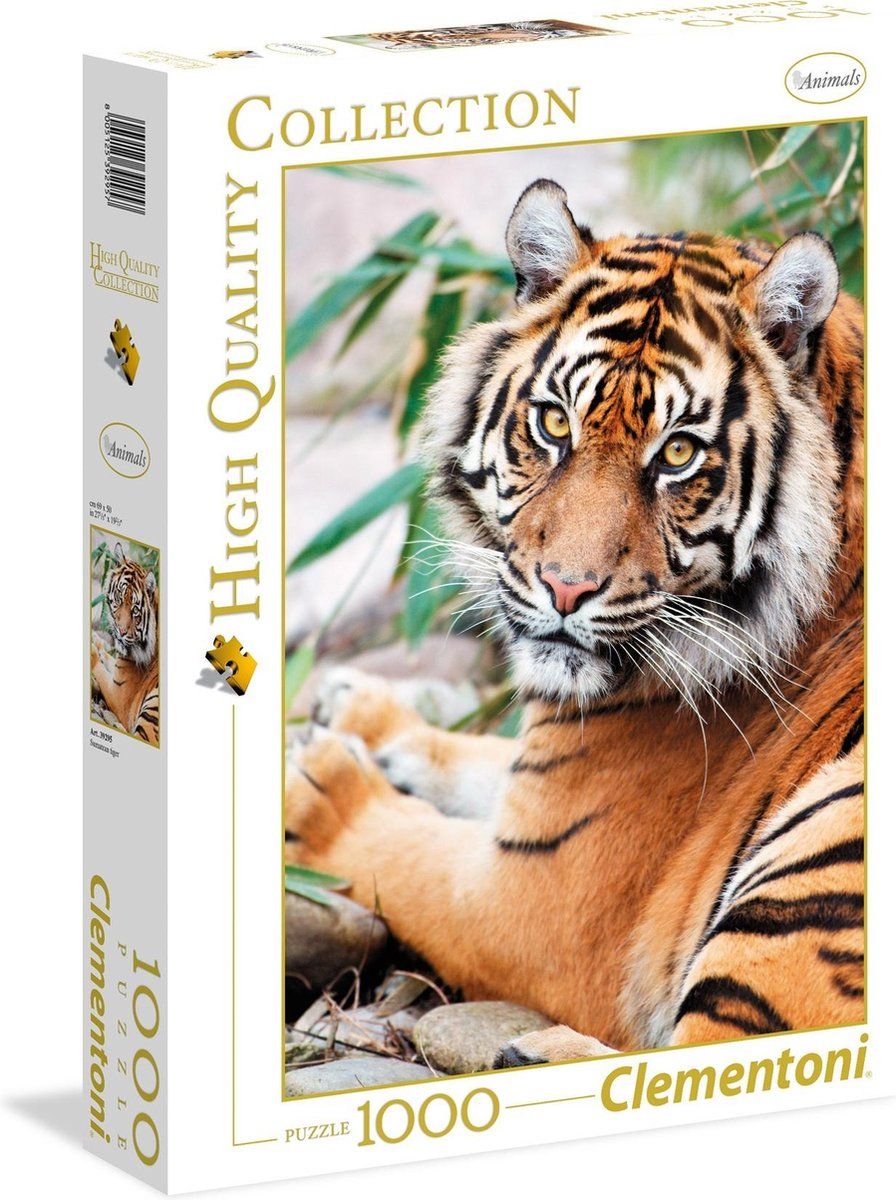 Clementoni Sumatran Tiger Puzzel 1000 stukjes - Multi kleuren - 8005125965038