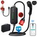 Chargeur pour véhicule électrique 11 kW, Type 2, avec contrôle via application, borne de recharge mobile 16A, câble de recharge 6 mètres, adaptateur CEE 11 kW à 3,5 kW, compatible 6/8/10/13/16A, écran LCD, indice de protection IP65, sac de