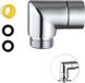 Bol Adaptateur de douche - 90 degrés - laiton massif - argent