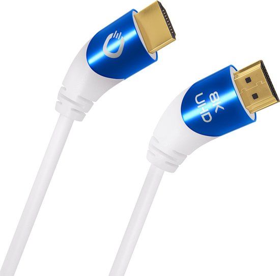 Oehlbach Ultra high-speed HDMI kabel 40°-stekker - 1.5M - Wit