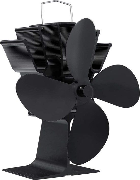Universeel merk Kachelventilator | 4 bladen | Zwart | 18x11x20cm