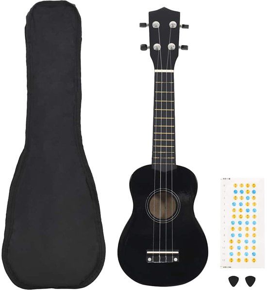 vidaXL Ukuleleset met tas voor kinderen sopraan 23'' zwart