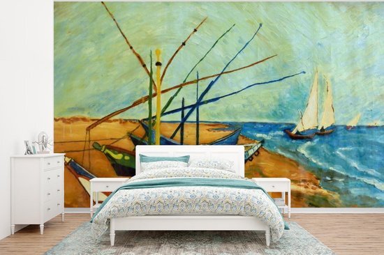 Nr1Wallpaper Behang - Fotobehang Vissersboten op het strand - Vincent van Gogh - Breedte 320 cm x hoogte 240 cm