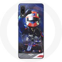 Maniacase Hoesje voor Samsung Galaxy A02 Formule 1 Pierre Gasly F1 Coureur Rood Blauw