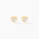 Edme Boucles d'oreilles puces Edme Cœur Or jaune strass