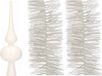 Bellatio Decorations Kaemingk B.V. Kerstboomversiering set witte piek en 2x folieslingers set - Kerstboomversiering wit