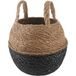 Prolenta Maison Exclusive - Jardinière avec poignées, noire, diamètre 22 cm, hauteur 20 cm, 100% algue marine