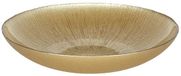 Home Deco Factory Salade serveer schaal - Fruitschaal/fruitmand - Glas - D30 x H6 cm - goud