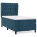VidaXL Lit plateforme avec matelas, bleu foncé, 180x200 cm, velours