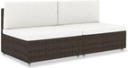 vidaXL Sectionele bank polyrotin bruin