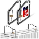KADAX ladderwandbevestiging in set van 2, afsluitbare ladderhaken van gepoedercoat staal, wandhaken voor het veilig opbergen van ladders in de garage en werkplaats
