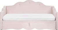 Beliani Lorette - Onderschuifbed - Pastelroze - 90/180 x 200 cm - Fluweel