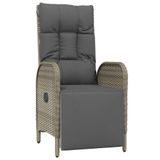 vidaXL Ensemble de jardin 5 pièces avec coussins, polyrotin, gris