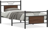 vidaXL Bedframe zonder matras, bewerkt hout, bruin eikenkleur, 80x200 cm
