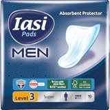 IASI Men Super, beschermingsniveau 3, inlegzolen voor licht tot matig urineverlies bij mannen, 10 Stuks
