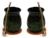 Mate-Theebekerset voor twee, keramische yerba mate theebeker Roches Kalebasse beker 360 ml | Stalen rietje Bombilla met koelring roestvrij staal Staw | kurkpad | Starter Kit voor twee noodzakelijke