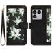 Sony Xperia 1 VIII Étui floral avec fentes pour cartes de crédit - Noir