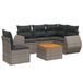 vidaXL 6-delige loungeset met kussens, polyrattan, grijs