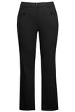 Ulla Popken - Dames - Basic stretchbroek Mony kleurecht licht smal toelopend - Zwart - Maat 21