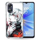 Cokitec Versterkte beschermhoes voor Oppo A17 Manga Tokyo Ghoul Kaneki, wit