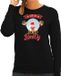 Bellatio Decorations foute kersttrui/sweater dames - Kerstman sneeuwbol - zwart - Shake Your Booty M