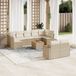 Maison Exclusive - Ensemble de meubles de jardin 10 pièces avec canapé et coussins, beige, en polyrotin