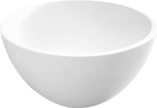 Best Design Arezzo Waskom Opbouw Solid Surface - 20x11 cm - Mat Wit - Rond