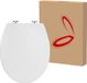 Wc-bril met softclosemechanisme, toiletdeksel, antibacteriële wc-bril, Fast Fix toiletbril, wc-deksel, wit