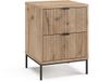 Vicco Table de nuit Eliza, Viking Eik/Zwart, 40 x 55.4 cm avec 2 tiroirs