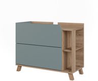 Vicco Wastafelonderkast Karen, Blauw/Sonoma, 80 x 65 cm met 2 lades