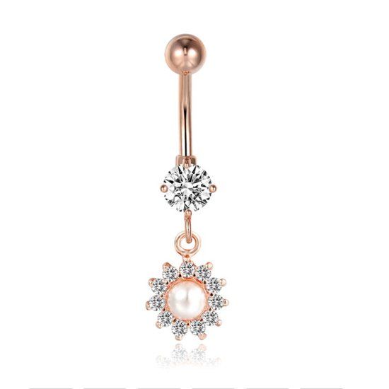 Cilla Jewels Cilla Navelpiercing met Hangertje - Zon Rose Goudkleurig
