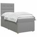 vidaXL Boxspringbed met matras, lichtgrijs, 90 x 200 cm, gestoffeerd