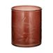 Bol photophore pour bougie chauffe-plat, verre, brindille, rouge-brun, Ø 7,5 x 6 cm