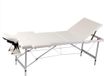 vidaXL Inklapbare massagetafel 3 zones met aluminium frame (crème)