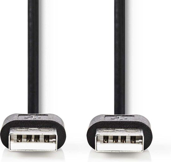 Nedis USB-Kabel - USB 2.0 - USB-A Male - USB-A Male - 2.00 m - Zwart