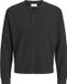 JACK&JONES JORCHAMBERI HENLEY LS TEE Heren Lange mouwen shirts Zwart L