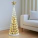 Deko-Baum HWC-O91, sapin de Noël, arbre décoratif, décoration de Noël, sapin à décorer, métal, 115 cm, blanc
