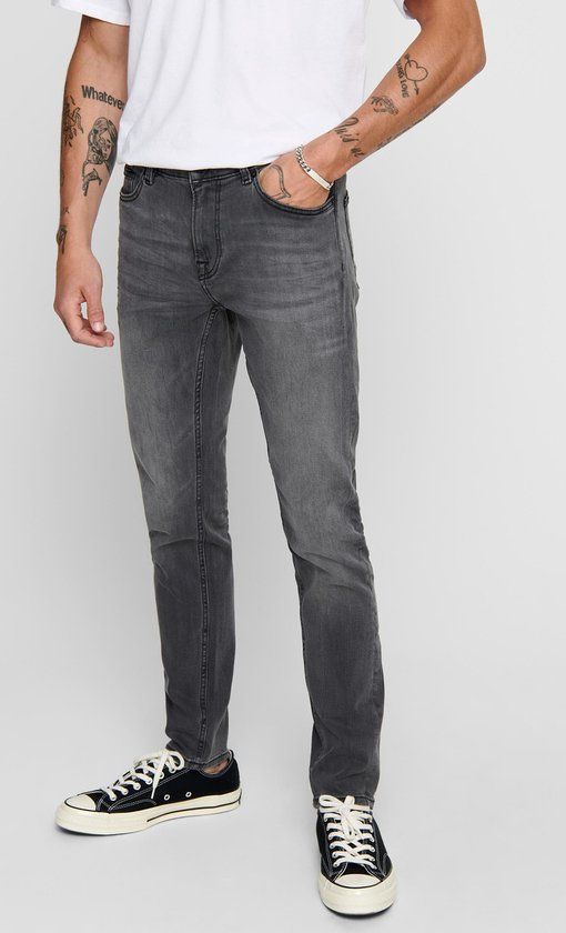 ONLY & SONS ONSWARP Skinny Fit Jeans - Grey Denim - Men's W31/L30