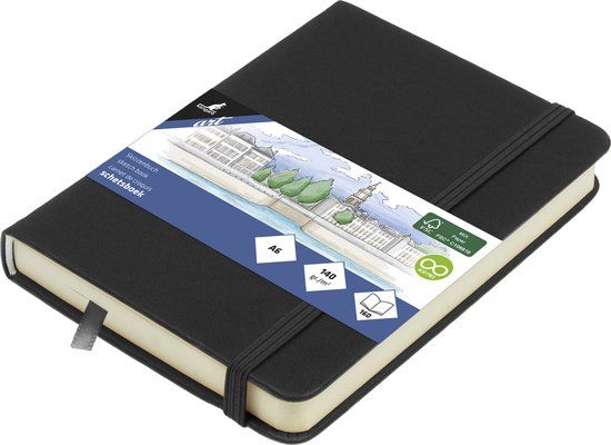 Kangaro Schetsboek A6 Zwart - 80 Pagina's - PU Hardcover