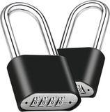 Holland Connections Deux cadenas à combinaison, cadenas robustes à quatre chiffres, cadenas pour portes extérieures étanches, utilisables pour portails extérieurs, casiers, remises, gymnases, loquets de porte (2, loquets longs)