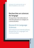 Recherches Peter Lang Ag Recherches en Sciences du langage / Research in Language Sciences Hardcover