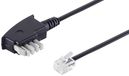 1aTTack.de 1x 6m - Zwarte TAE-N naar RJ11 6/4 platte telefoonkabel, compatibel met Philips