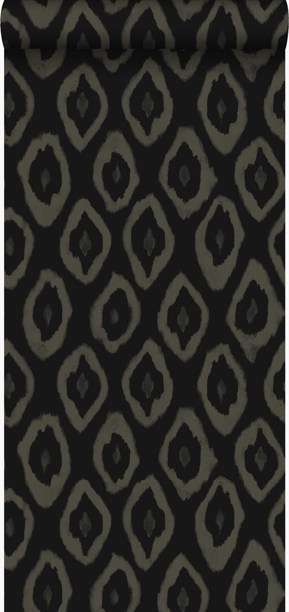 Origin Wallcoverings behang ikat motief zwart - 346922 - 53 cm x 10,05 m